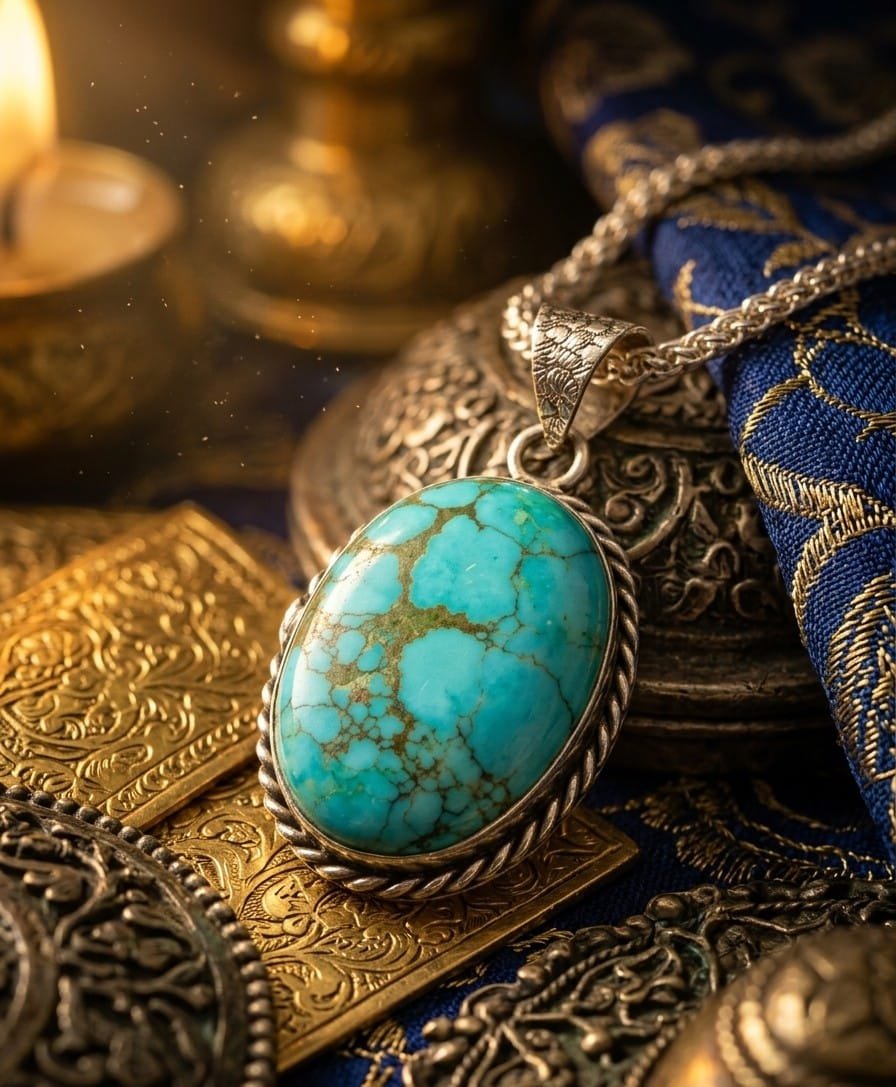 Persian Turquoise Silver Pendant