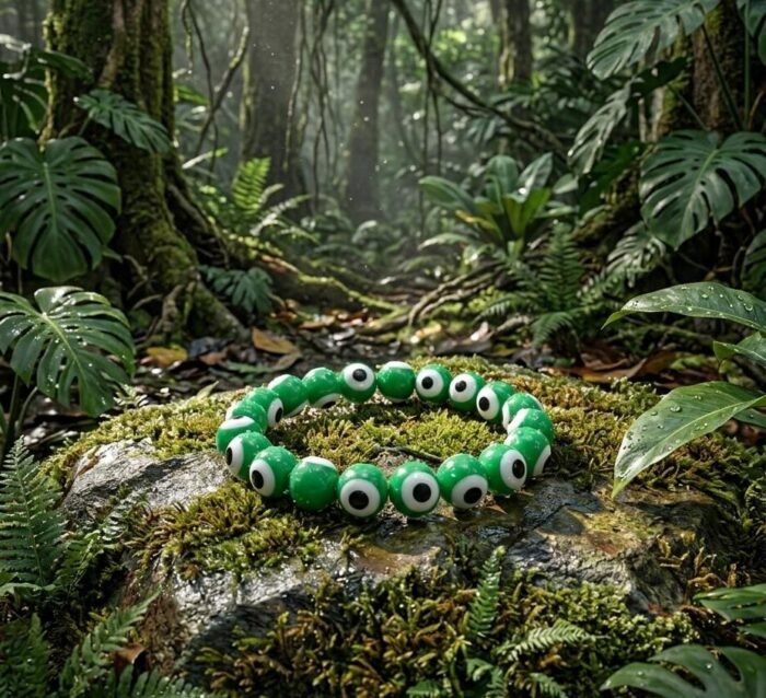 Elegant Green Evil Eye Bracelet (Premium & Energised)