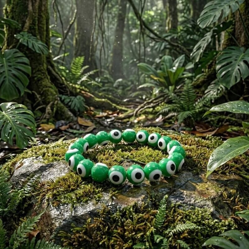 Elegant Green Evil Eye Bracelet (Premium & Energised)