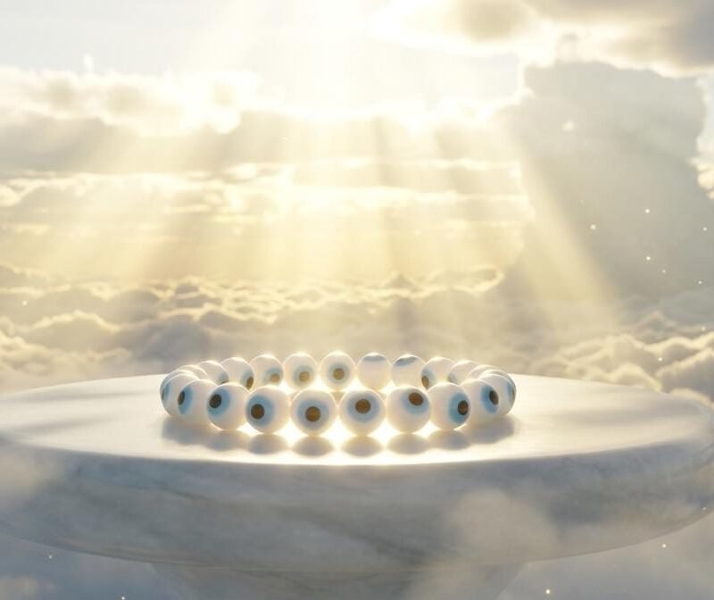 Elegant White Evil Eye Bracelet (Premium & Energised)