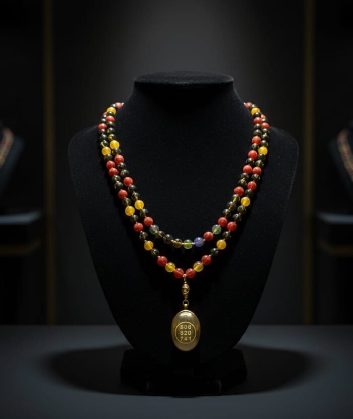 Coded Pyrite with Healing Rainbow Ashtadhatu Mala