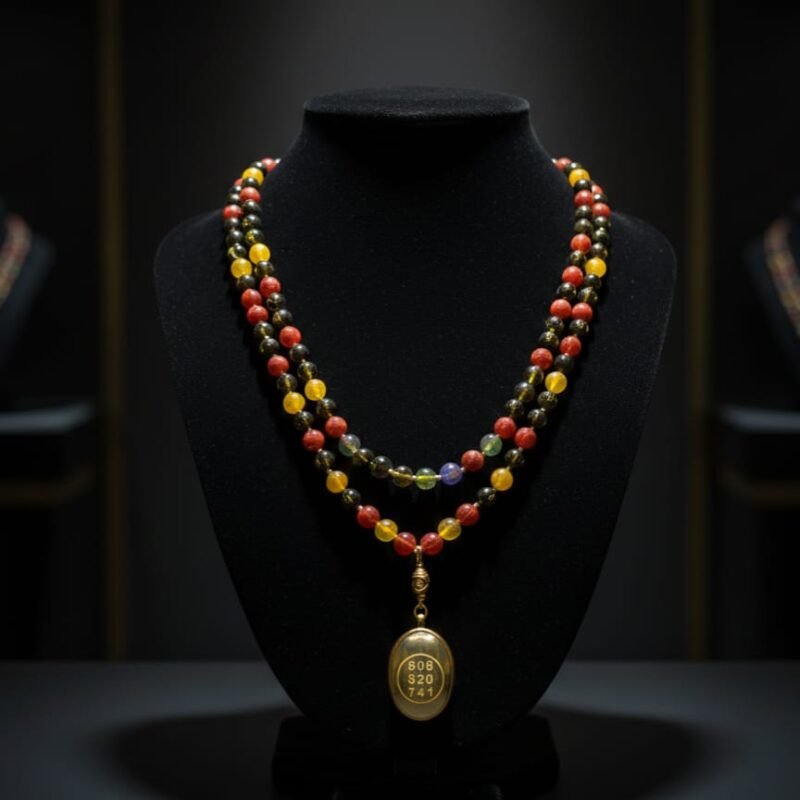 Coded Pyrite with Healing Rainbow Ashtadhatu Mala