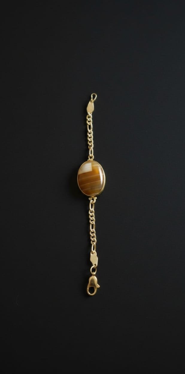 Golden Hakik Silver Bracelet