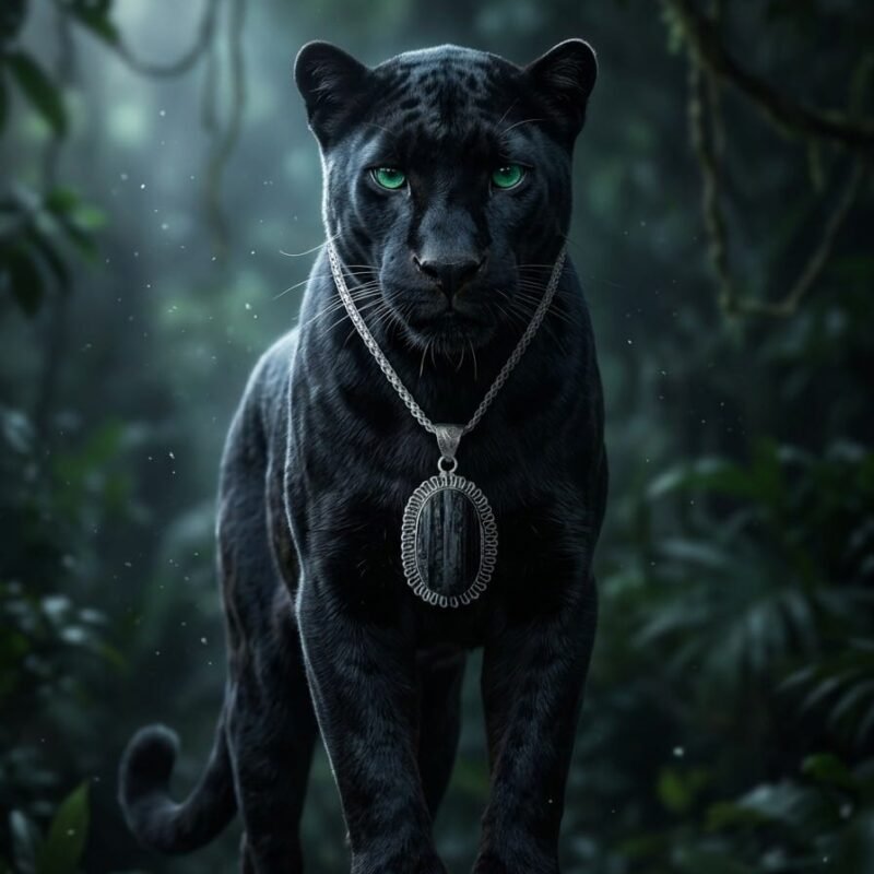 Shadow Guard Black Tourmaline Silver Pendant Chain