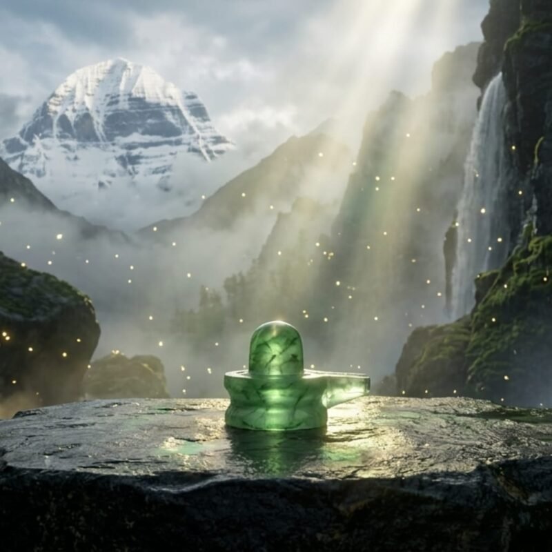 Tranquil Verdant Green Jade Shivling